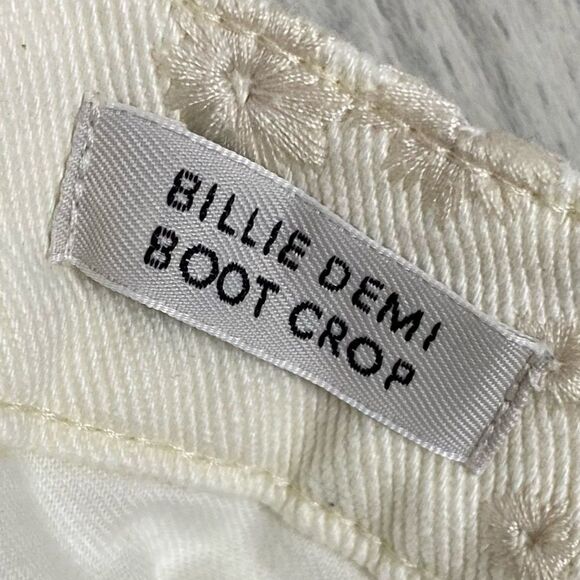 J. Crew | White Floral Embroidered Billie Demi Door Cropped Jeans Size 29 - Picture 9 of 12